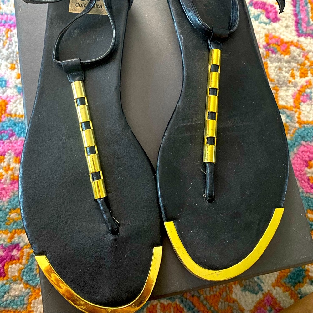 Gold toed sandals